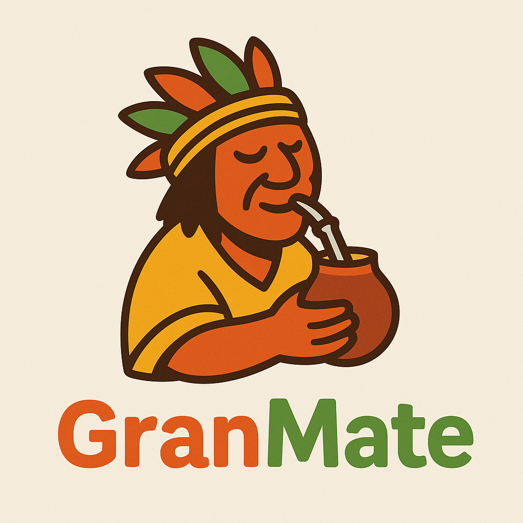 Šaman pijící yerba mate